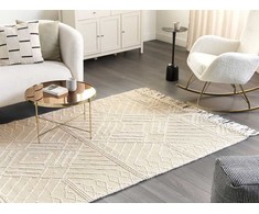 Beliani Kilimas MAVIKENT smėlio spalvos 160 x 230 cm vilnonis
