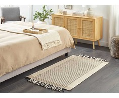 Beliani Kilimas DIVARLI smėlio spalvos 80 x 150 cm vilnonis