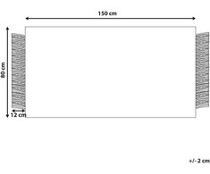 Beliani Kilimas ATLANTI juodas 80 x 150 cm vilnonis