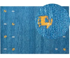 Beliani Kilimas CALTI tamsiai mėlynas 160 x 230 cm Vilna Gabbeh