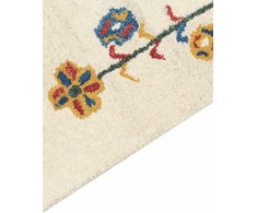Beliani Kilimas HUSUNLU smėlio spalvos 140 x 200 cm vilnonis Gabbeh