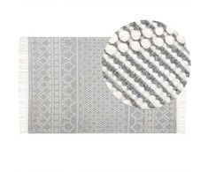 Beliani Kilimas SOLHAN pilkas smėlio spalvos 160 x 230 cm vilnos