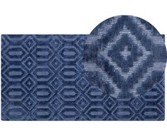 Beliani Kilimas ADATEPE tamsiai mėlynas 80 x 150 cm viskozė