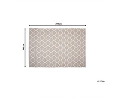 Beliani Lauko kilimas AKSU smėlio spalvos 140 x 200 cm dvispusis