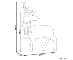 Beliani Figūrėlė dekoracyjna renifer 51 cm balta MUSTOLA