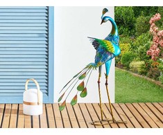 Beliani Sodo skulptūra PEACOCK mėlyna