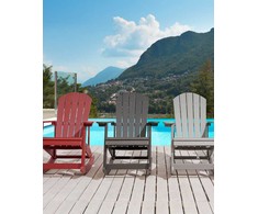 Beliani Fotel bujany sodo ADIRONDACK Tamsiai pilka