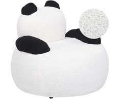 Beliani Vaikiškas fotelis Panda VIBY Boucle baltos spalvos