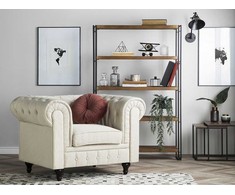 Beliani CHESTERFIELD fotelis, smėlio spalvos