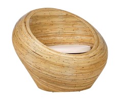 Beliani Fotel sodo MAIORI Rattan Naturalny
