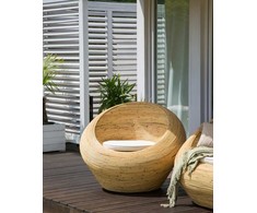 Beliani Fotel sodo MAIORI Rattan Naturalny