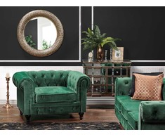 Fotelis Beliani Fotelė CHESTERFIELD veliūrinė, smaragdinė