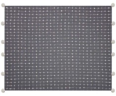 Beliani Lumarko Medvilninė antklodė su pomponais 125 x 150 cm pilka YASAM!