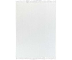 Beliani Koc AMPARA Medvilnė 150 x 200 cm Złamana biel