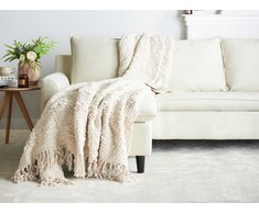 Beliani Koc VELLA 200 x 220 cm Złamana biel