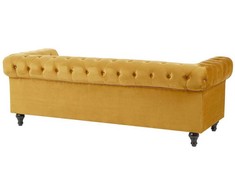 Sofa Beliani 4 vietų poilsio komplektas CHESTERFIELD, veliūras, auksinis