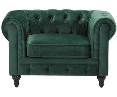 Sofa Beliani 4 vietų svetainės baldų komplektas CHESTERFIELD, smaragdo spalvos veliūras