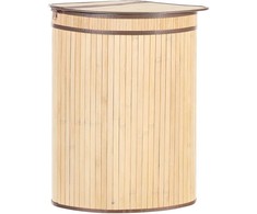 Beliani Krepšys BADULLA Bamboo Wood Šviesiai ruda