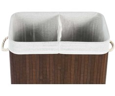 Beliani Krepšys KANDY Bamboo Wood Tamsiai Ruda