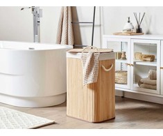 Beliani Krepšys KOMARI Bamboo Wood Šviesiai ruda
