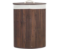 Beliani Krepšys MATARA Bamboo Wood Tamsiai Ruda