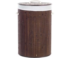 Beliani Krepšys SANNAR Bamboo Wood Tamsiai Ruda