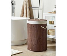 Beliani Krepšys SANNAR Bamboo Wood Tamsiai Ruda