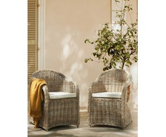 Beliani Fotel sodo SUSUA II Rattan Naturalny