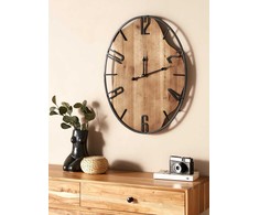 Beliani Sieninis laikrodis MEYNES 46 cm metalinis juodas
