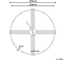 Beliani Sieninis laikrodis ASCONA 64 cm metalinis auksinis