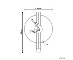 Beliani Sieninis laikrodis ANNIVIERS 44 cm metalinis juodas