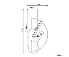 Beliani Sieninis laikrodis CEVINS 31 cm metalinis šviesiai pilkas