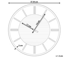 Beliani Laikrodis ścienny DAROCA 34 cm Pilka