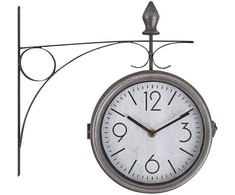 Beliani Laikrodis ścienny ROMONT 34 cm Metal Sidabrinė