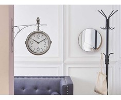 Beliani Laikrodis ścienny ROMONT 34 cm Metal Sidabrinė