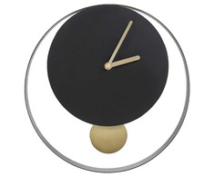 Beliani Laikrodis ścienny MAGLAND 30 cm Metal Juodas