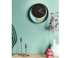 Beliani Laikrodis ścienny MAGLAND 30 cm Metal Juodas