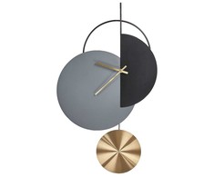Beliani Sieninis laikrodis NENDAZ 32 cm Metalas Pilkas