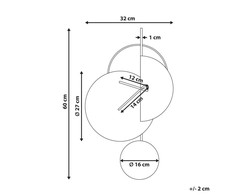 Beliani Sieninis laikrodis NENDAZ 32 cm Metalas Pilkas