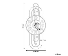 Beliani Laikrodis ścienny NOBELIUM 36 cm Metal Auksinis