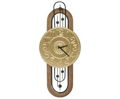 Beliani Laikrodis ścienny NOBELIUM 36 cm Metal Auksinis