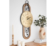 Beliani Laikrodis ścienny NOBELIUM 36 cm Metal Auksinis
