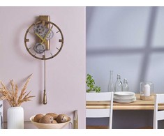 Beliani Sieninis laikrodis MARCOTE 30 cm metalinis auksinis
