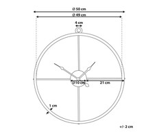 Beliani Sieninis laikrodis ZUCHWIL 50 cm metalinis auksinis