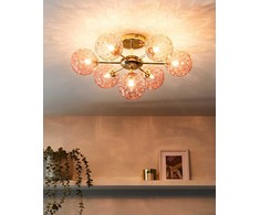 Lubinis šviestuvas Beliani Lampa sufitowa ANADYR Szkło Rožinė