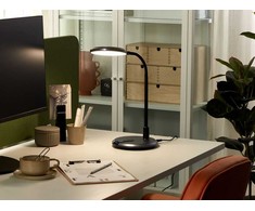 Beliani Lampa biurkowa LED COLUMBA Regulowana Metal Juodas