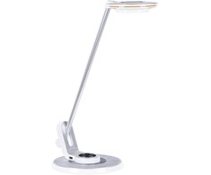 Beliani Lampa biurkowa LED CORVUS Ze ściemniaczem Metal Baltas/ sidabrinė