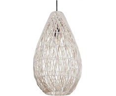 Pakabinamas šviestuvas Beliani Lampa wisząca ANNOTTO Medvilnė Kremas
