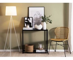 Beliani Lampa podłogowa SAMBRA Metal Baltas