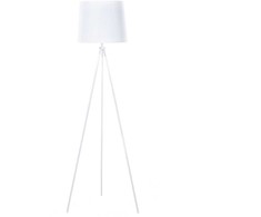 Beliani Lampa podłogowa SAMBRA Metal Baltas